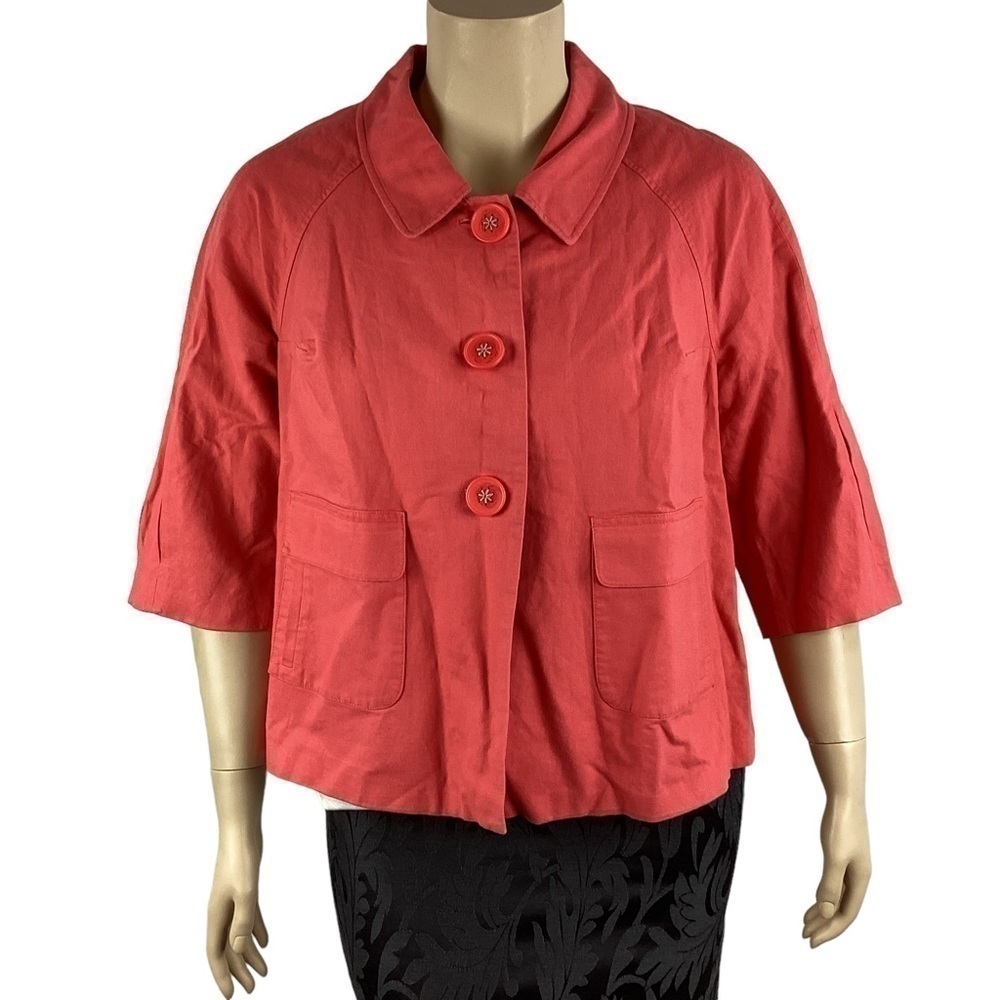 Lane Bryant Jacket Size 16 Coral Half Sleeve